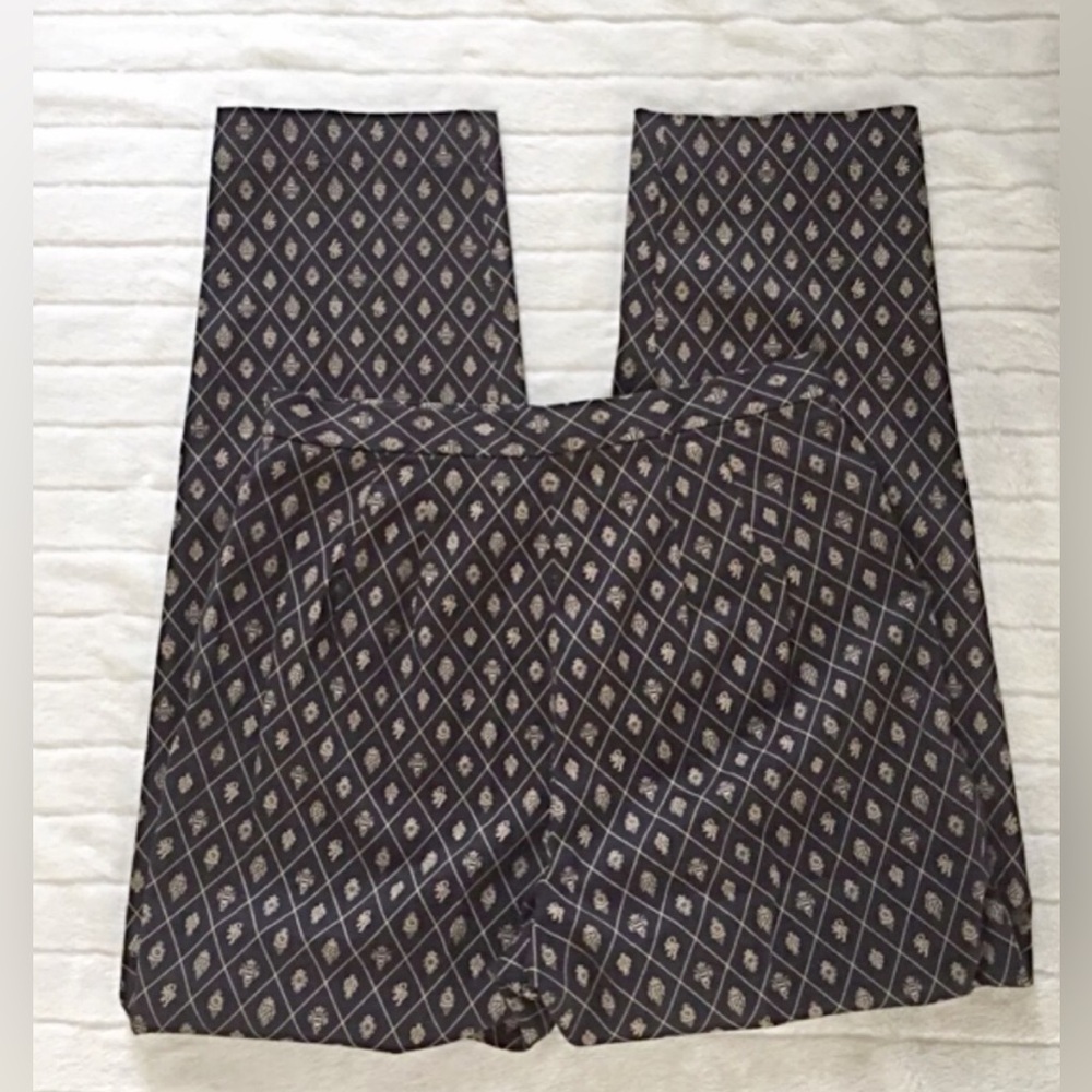 Talbots Black Pants with Tan Diamond Print - Picture 4 of 10